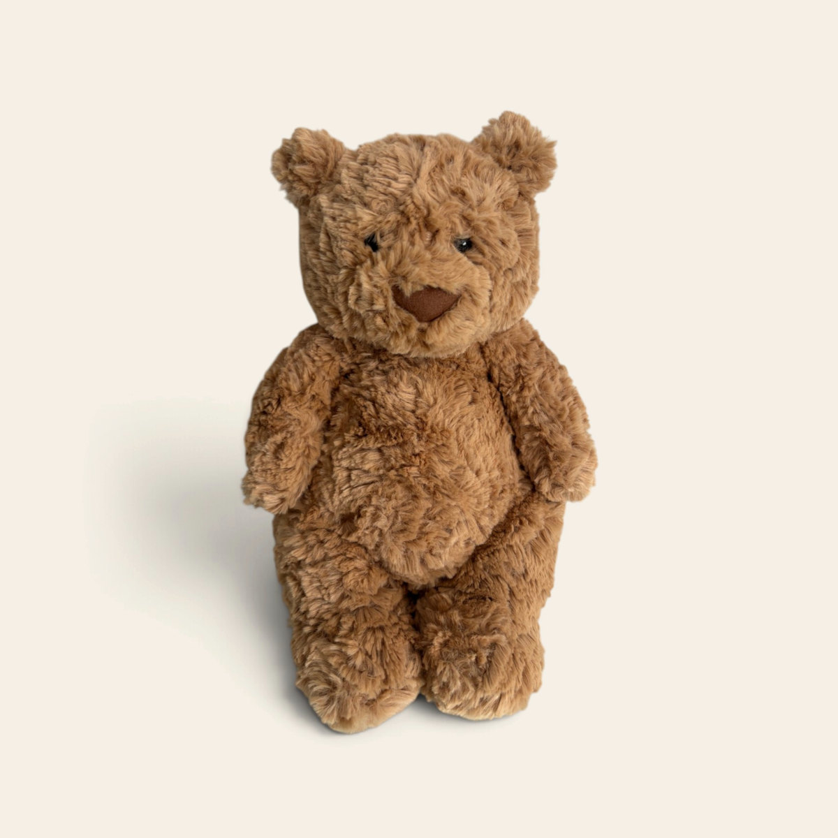 Bartholomew Bear BARM3BR: a brown fluffy plush teddy bear sitting upright
