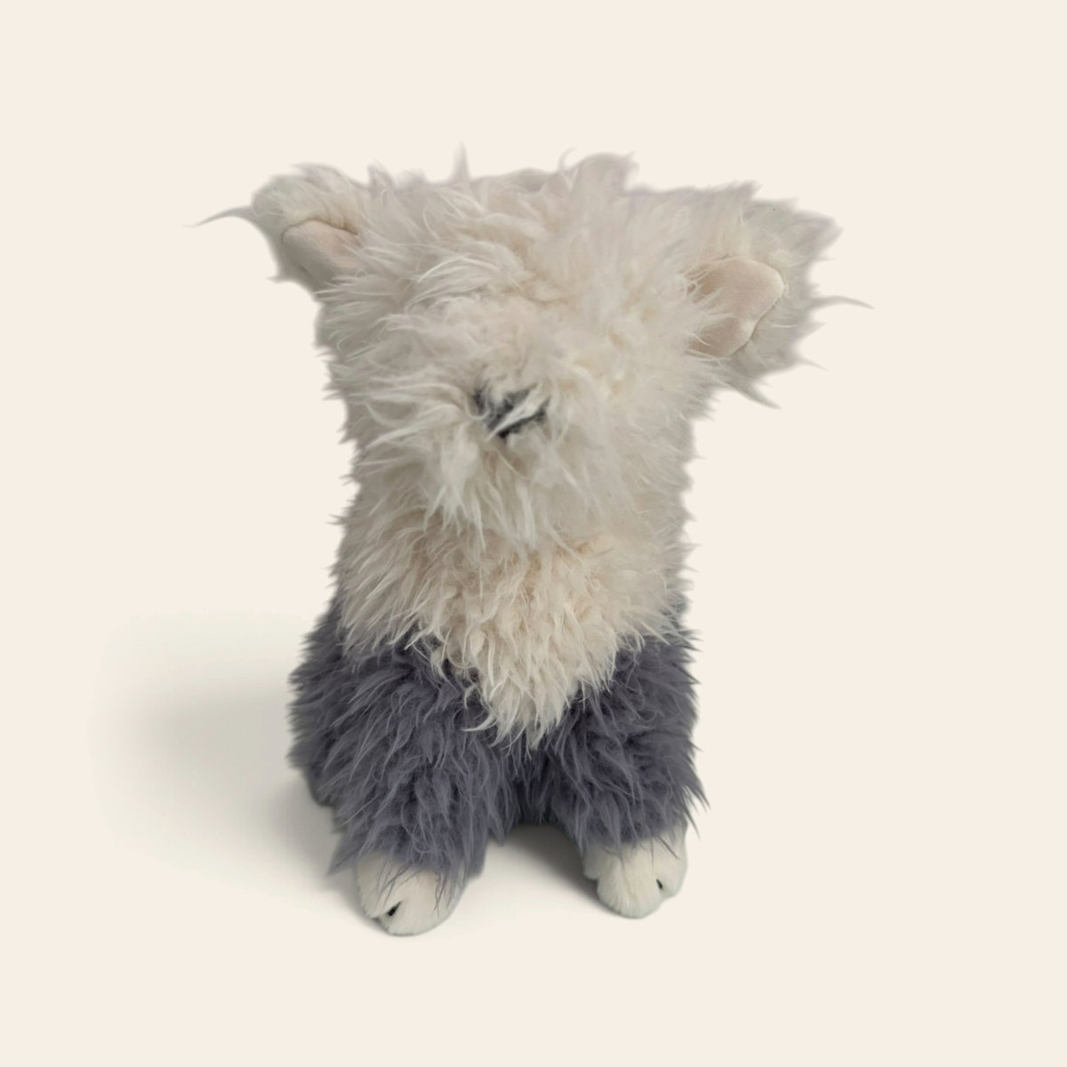 Ewert Sheepdog SH3DG: a shaggy cream plush sheepdog standing upright, with long fur over its eyes and grey legs