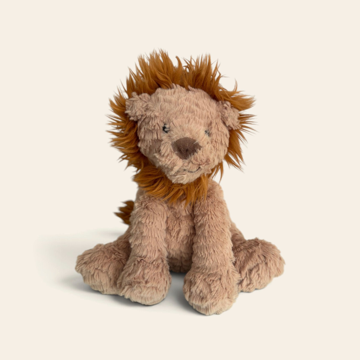 Fuddlewuddle Lion FW6LN: a light brown plush lion with a shaggy golden brown mane, sitting
